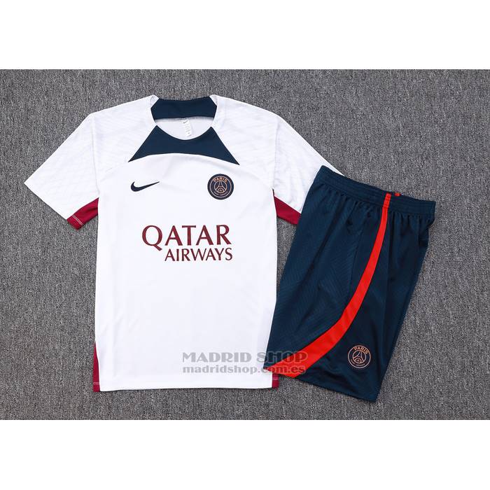 Chandal del Paris Saint-Germain Manga Corta 2023-2024 Blanco - Pantalon Corto
